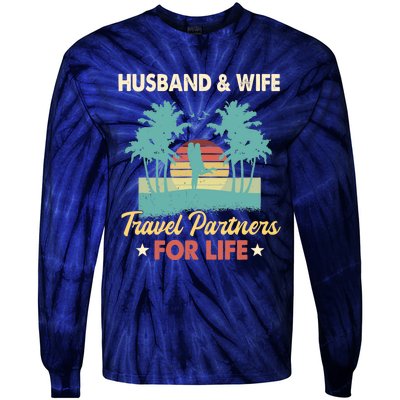 Husband And Wife Travel Partners For Life Beach Traveling Tie-Dye Long Sleeve Shirt