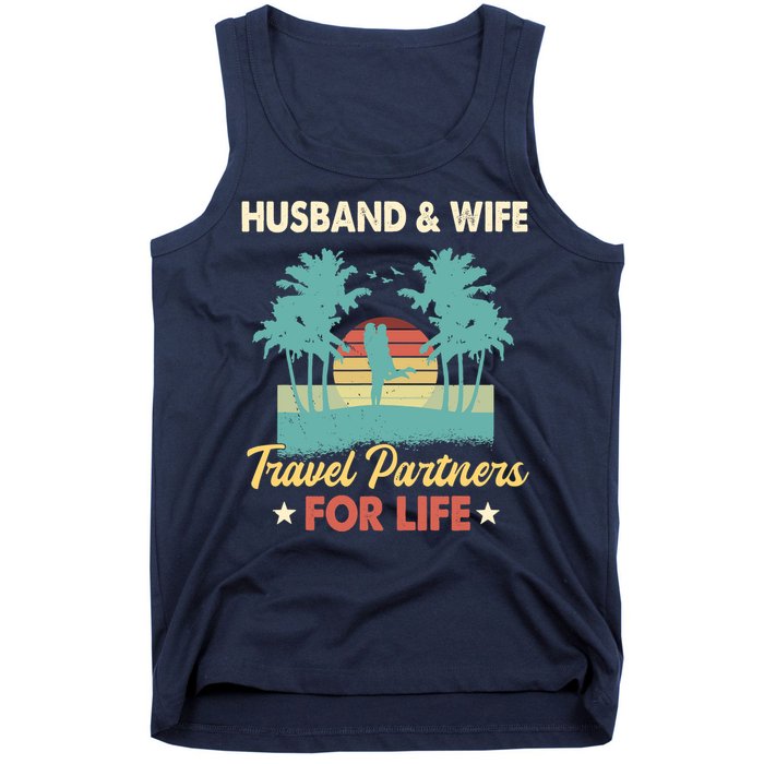 Husband And Wife Travel Partners For Life Beach Traveling Tank Top