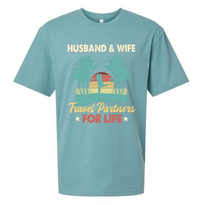 Husband And Wife Travel Partners For Life Beach Traveling Sueded Cloud Jersey T-Shirt