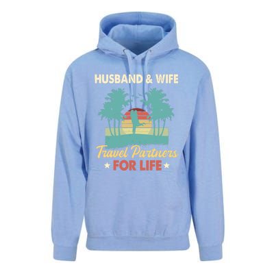 Husband And Wife Travel Partners For Life Beach Traveling Unisex Surf Hoodie