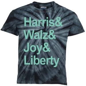 Harris And Walz And Joy And Liberty Kids Tie-Dye T-Shirt