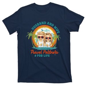 Husband And Wife Travel Partners For Life Retro SummerBeach T-Shirt