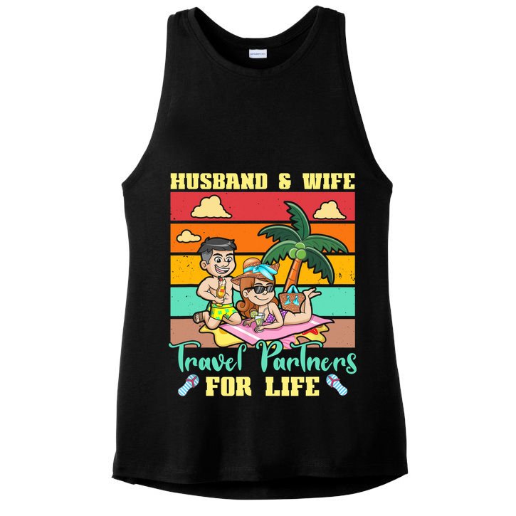 Husband And Wife Travel Partners For Life Beach Traveling Ladies PosiCharge Tri-Blend Wicking Tank