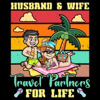 Husband And Wife Travel Partners For Life Beach Traveling Impact Tech Backpack