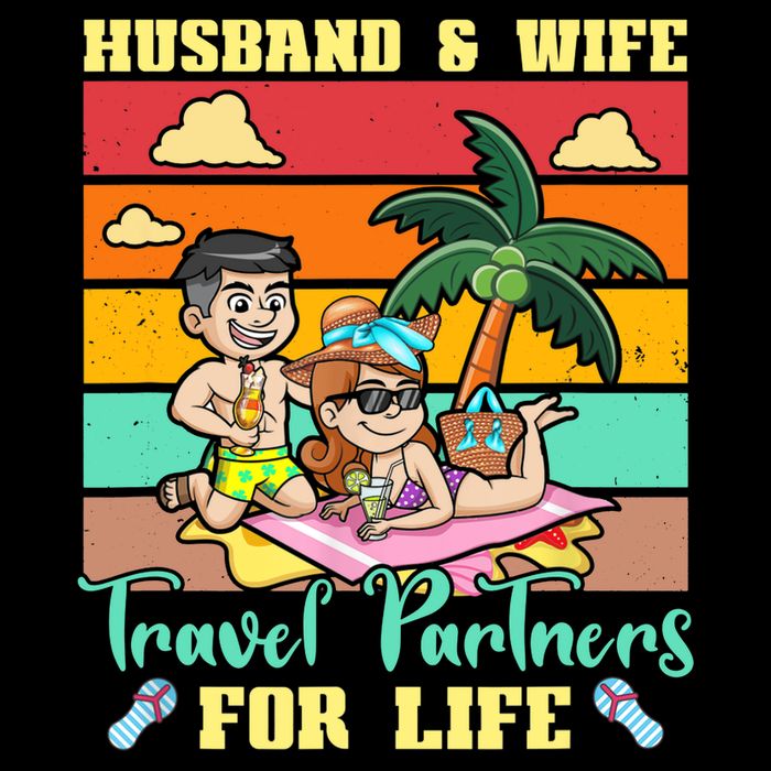 Husband And Wife Travel Partners For Life Beach Traveling Impact Tech Backpack