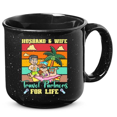 Husband And Wife Travel Partners For Life Beach Traveling 15oz Campfire Ceramic Mug