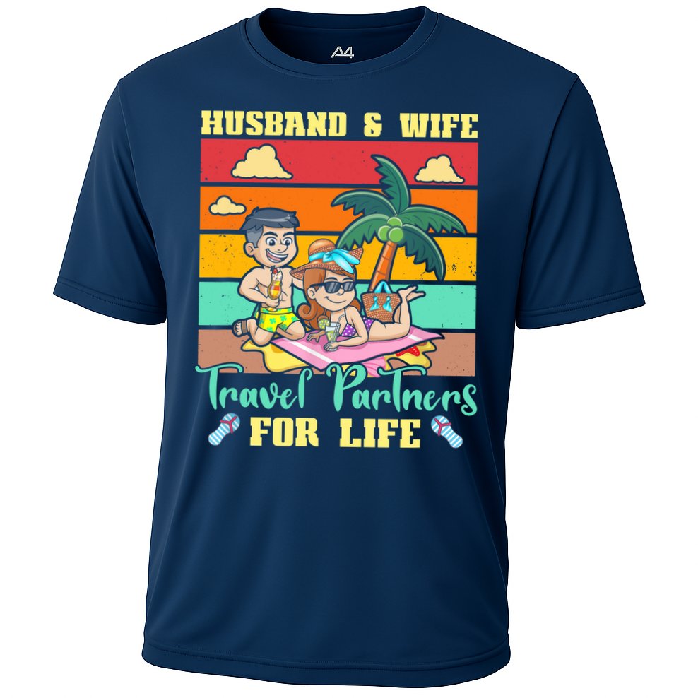 Husband And Wife Travel Partners For Life Beach Traveling Performance Shirt