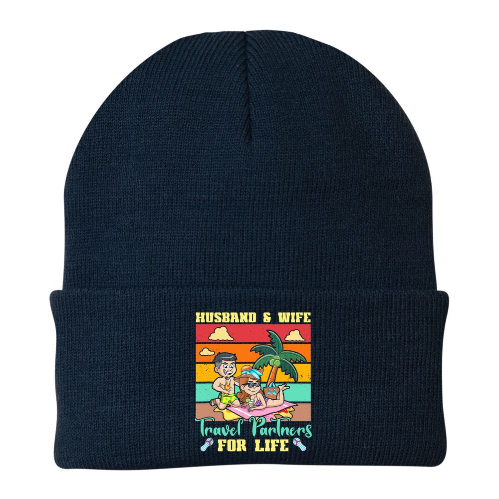 Husband And Wife Travel Partners For Life Beach Traveling Beanie