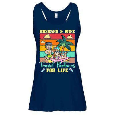 Husband And Wife Travel Partners For Life Beach Traveling Ladies Essential Flowy Tank