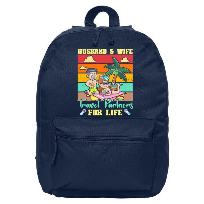 Husband And Wife Travel Partners For Life Beach Traveling 16 in Basic Backpack