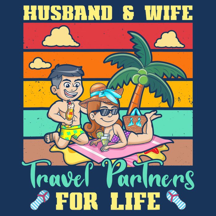 Husband And Wife Travel Partners For Life Beach Traveling 16 in Basic Backpack