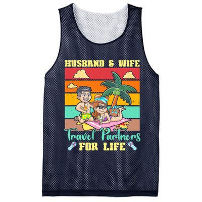 Husband And Wife Travel Partners For Life Beach Traveling Mesh Reversible Basketball Jersey Tank