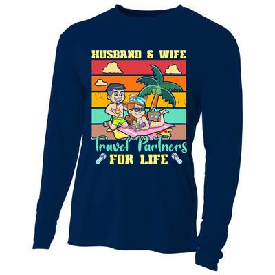 Husband And Wife Travel Partners For Life Beach Traveling Cooling Performance Long Sleeve Crew