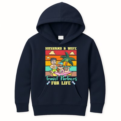Husband And Wife Travel Partners For Life Beach Traveling Kids Hoodie