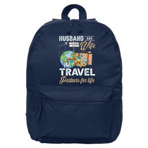 Husband And Wife Travel Partners For Life Funny Couple 16 in Basic Backpack