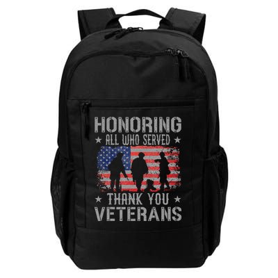 Honoring All Who Served Thank You Veterans Day American Flag Backpack