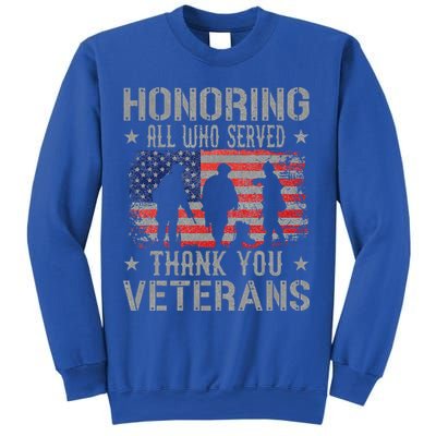 Honoring All Who Served Thank You Veterans Day American Flag Sweatshirt