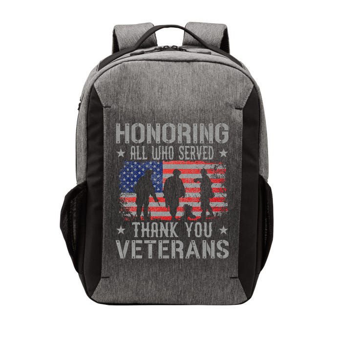 Honoring All Who Served Thank You Veterans Day American Flag Vector Backpack