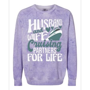 Husband And Wife Cruising Partners For Life Cruiser Cruise Colorblast Crewneck Sweatshirt