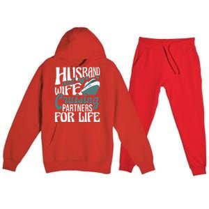 Husband And Wife Cruising Partners For Life Cruiser Cruise Premium Hooded Sweatsuit Set