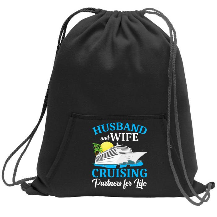 Husband And Wife Cruising Partners For Life Couple Cruise Sweatshirt Cinch Pack Bag