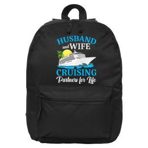 Husband And Wife Cruising Partners For Life Couple Cruise 16 in Basic Backpack