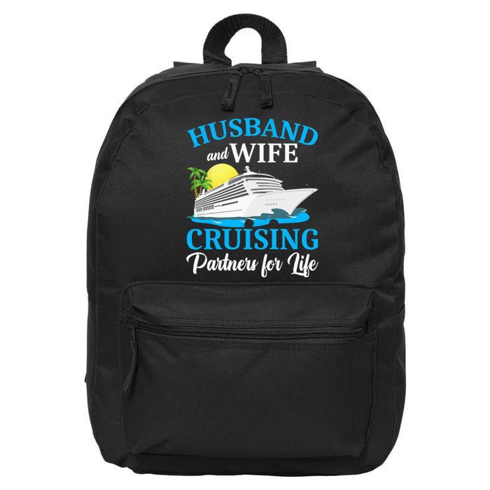 Husband And Wife Cruising Partners For Life Couple Cruise 16 in Basic Backpack