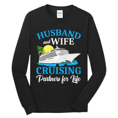 Husband And Wife Cruising Partners For Life Couple Cruise Tall Long Sleeve T-Shirt