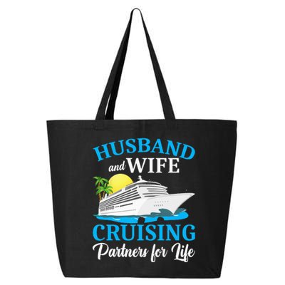 Husband And Wife Cruising Partners For Life Couple Cruise 25L Jumbo Tote