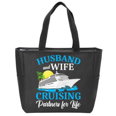 Husband And Wife Cruising Partners For Life Couple Cruise Zip Tote Bag