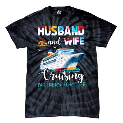 Husband And Wife Couple Cruising Partners For Life Tie-Dye T-Shirt