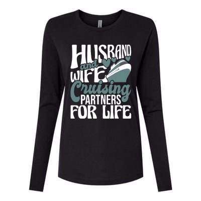 Husband And Wife Cruising Partners For Life Cruiser Cruise Womens Cotton Relaxed Long Sleeve T-Shirt