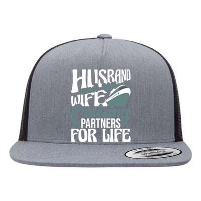 Husband And Wife Cruising Partners For Life Cruiser Cruise Flat Bill Trucker Hat