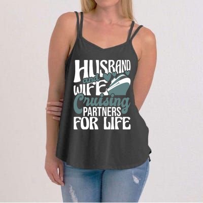 Husband And Wife Cruising Partners For Life Cruiser Cruise Women's Strappy Tank