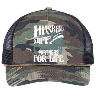 Husband And Wife Cruising Partners For Life Cruiser Cruise Retro Rope Trucker Hat Cap