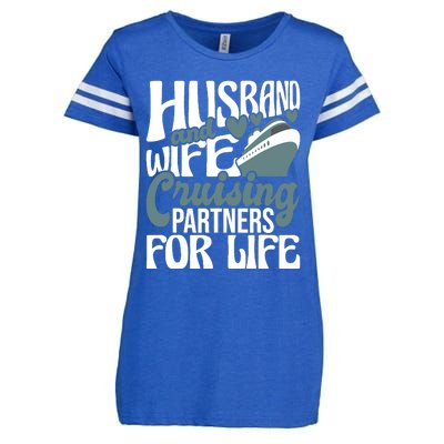 Husband And Wife Cruising Partners For Life Cruiser Cruise Enza Ladies Jersey Football T-Shirt