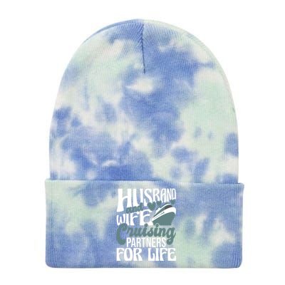 Husband And Wife Cruising Partners For Life Cruiser Cruise Tie Dye 12in Knit Beanie