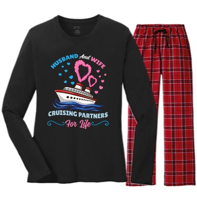 Husband And Wife Cruising Partners For Life Women's Long Sleeve Flannel Pajama Set 