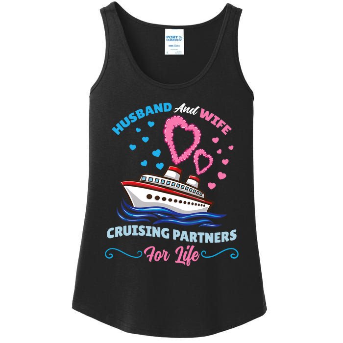 Husband And Wife Cruising Partners For Life Ladies Essential Tank