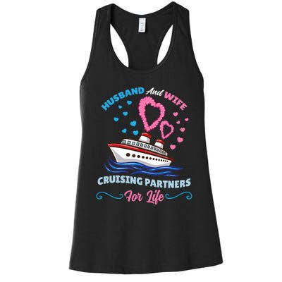 Husband And Wife Cruising Partners For Life Women's Racerback Tank