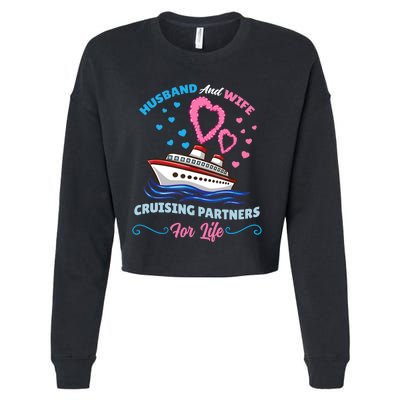 Husband And Wife Cruising Partners For Life Cropped Pullover Crew