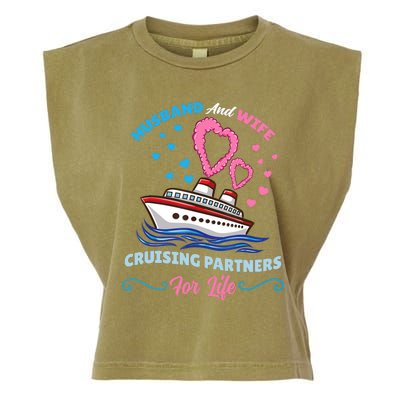 Husband And Wife Cruising Partners For Life Garment-Dyed Women's Muscle Tee