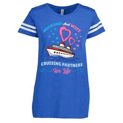 Husband And Wife Cruising Partners For Life Enza Ladies Jersey Football T-Shirt