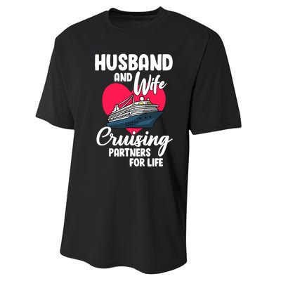 Husband And Wife Cruising Partners For Life Performance Sprint T-Shirt