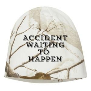 Humorous Accident Waiting To Happen Kati - Camo Knit Beanie