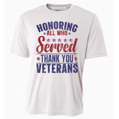 Honoring All Who Served Thank You Veterans Day Us Patriotic Cooling Performance Crew T-Shirt