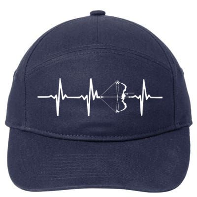 Heartbeat Archery With Bow For Archers 7-Panel Snapback Hat