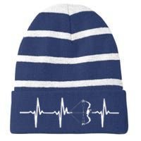 Heartbeat Archery With Bow For Archers Striped Beanie with Solid Band