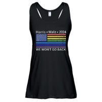 Harris And Walz President 2024 Pride Flag WonT Go Back Ladies Essential Flowy Tank