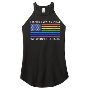 Harris And Walz President 2024 Pride Flag WonT Go Back Women's Perfect Tri Rocker Tank